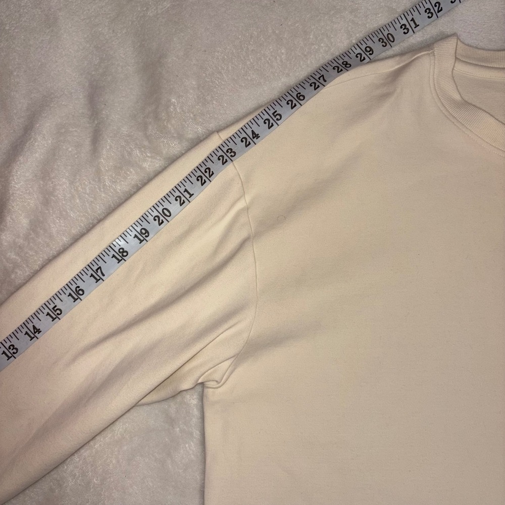 YOUNGLA 450 Cloud Foam Long Sleeve Tee Mens M Cream Gym Streetwear Relaxed Shirt - Picture 10 of 10